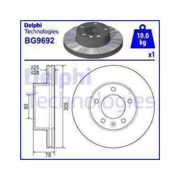 Delphi BG9692 Ön Fren Diski