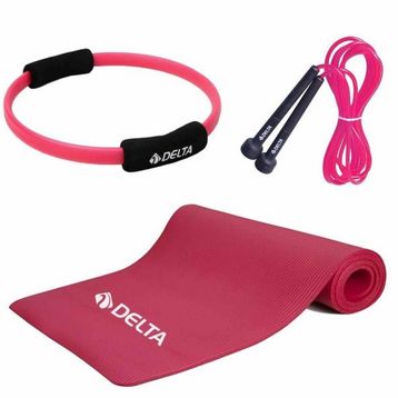 Delta 10 mm Pilates Minderi 35 cm Pilates Çemberi Atlama İpi Seti