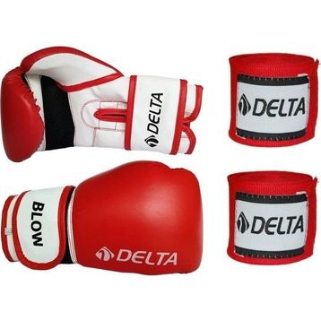 Delta Blow Dura Strong Kırmızı Boks Eldiveni + El Bandajı Seti