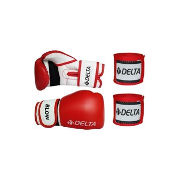 Delta Blow Dura Strong Kırmızı Boks Eldiveni + El Bandajı Seti