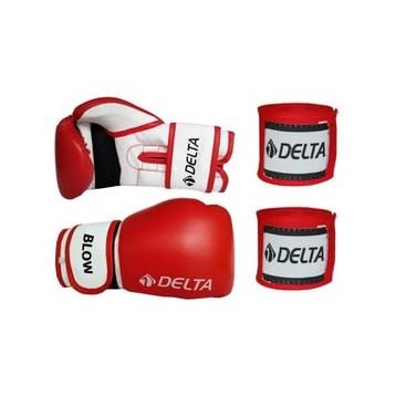 Delta Blow Dura Strong Kırmızı Boks Eldiveni + El Bandajı Seti