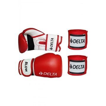 Delta Blow Dura Strong Kırmızı Boks Eldiveni + El Bandajı Seti
