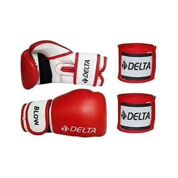 Delta Blow Dura Strong Kırmızı Boks Eldiveni + El Bandajı Seti