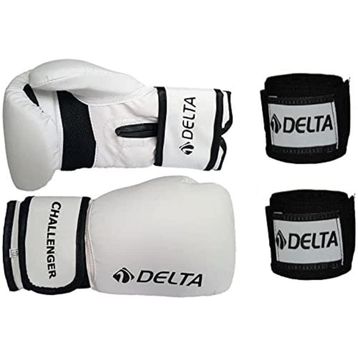 Delta Challenger Beyaz Dura-Strong Boks Eldiveni + Boks El Bandajı Seti