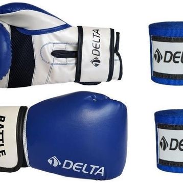 Delta Eldbattlemavi10 Battle Dura Strong Mavi Beyaz Boks Eldiveni
