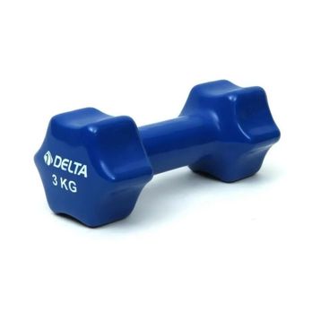 Delta Vinyl Kaplı 3 Kg - Mavi Deluxe Demir Dambıl