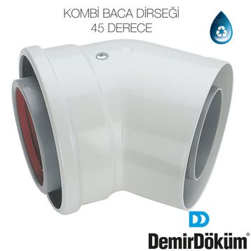 Demirdöküm 45 Derece Yoğuşmalı Kombi Baca Dirseği