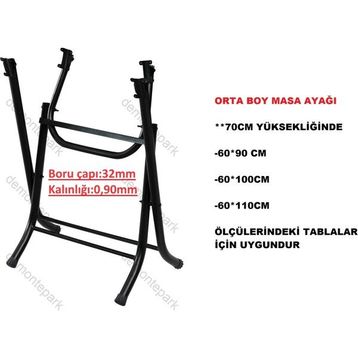 Demontepark Katlanır Orta Boy Masa Ayağı