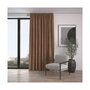 Demor Home Kadife Dokulu Ekstrafor Büzgülü Çikolata Kahvesi Tek Kanat 100x250 cm Fon Perde