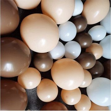 Deniz Party Store 15'li Balon: 5 Kahverengi 5 Mat Beyaz 5 Deniz Kumu Ten Rengi Pastel Balon
