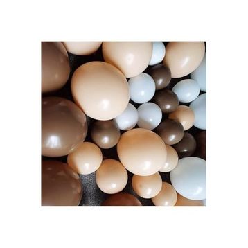 Deniz Party Store 15'li Balon: 5 Kahverengi 5 Mat Beyaz 5 Deniz Kumu Ten Rengi Pastel Balon