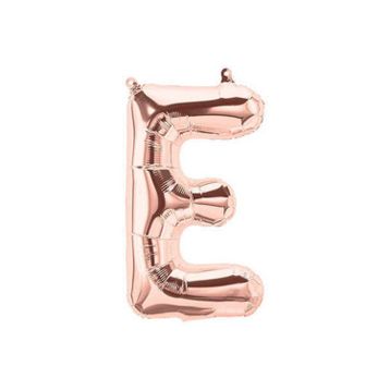Deniz Party Store 16 inç 40 cm E Harfi Rose Gold Folyo Balon