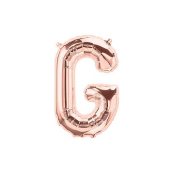 Deniz Party Store 16 inç 40 cm G Harfi Rose Gold Folyo Balon