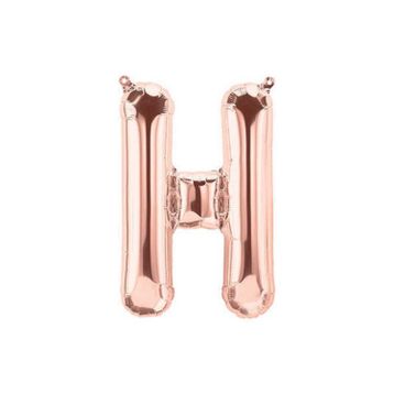 Deniz Party Store 16 inç 40 cm H Harfi Rose Gold Folyo Balon