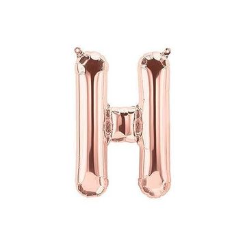 Deniz Party Store 16 inç 40 cm H Harfi Rose Gold Folyo Balon