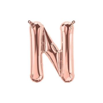 Deniz Party Store 16 inç 40 cm N Harfi Rose Gold Folyo Balon