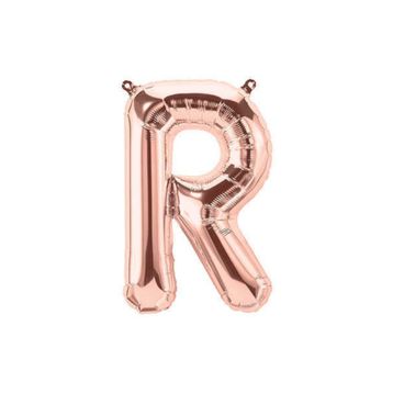 Deniz Party Store 16 inç 40 cm R Harfi Rose Gold Folyo Balon