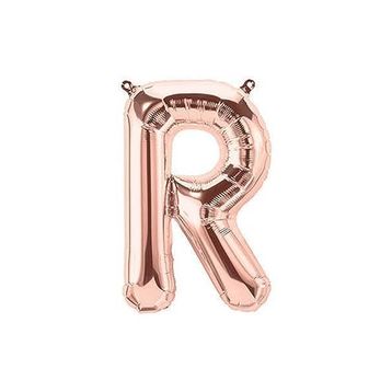 Deniz Party Store 16 inç 40 cm R Harfi Rose Gold Folyo Balon