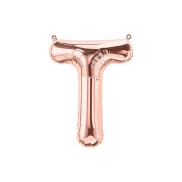 Deniz Party Store 16 inç 40 cm T Harfi Rose Gold Folyo Balon
