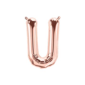 Deniz Party Store 16 inç 40 cm U Harfi Rose Gold Folyo Balon