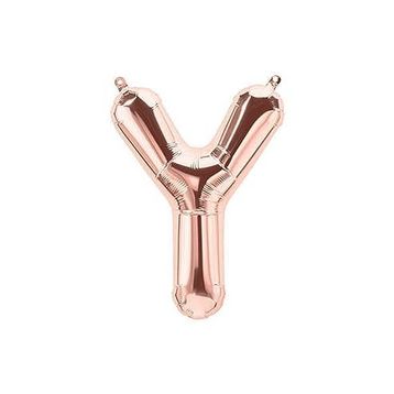 Deniz Party Store 16 inç 40 cm Y Harfi Rose Gold Folyo Balon