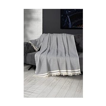 Denizli Concept Alinda Gri 170x230 cm Koltuk Örtüsü