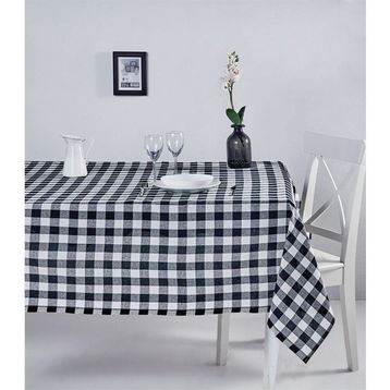 Denizli Concept Kareli Siyah 160X160 cm Masa Örtüsü
