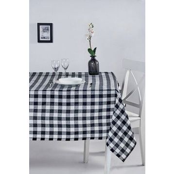 Denizli Concept Kareli Siyah 160X160 cm Masa Örtüsü