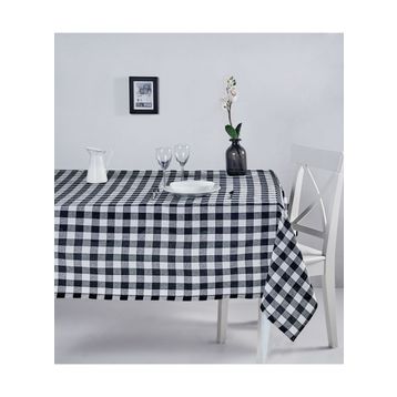 Denizli Concept Kareli Siyah 160X160 cm Masa Örtüsü