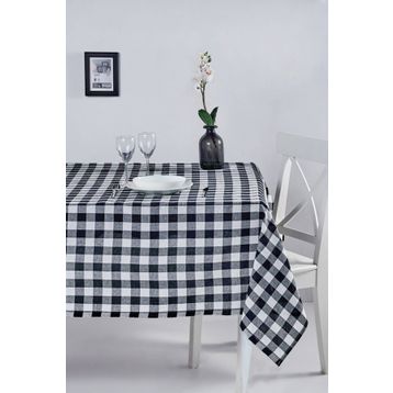 Denizli Concept Kareli Siyah 160X160 cm Masa Örtüsü