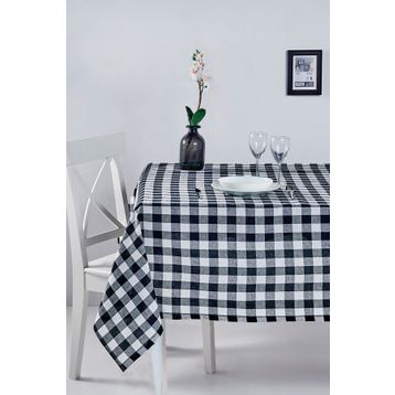 Denizli Concept Kareli Siyah 160X160 cm Masa Örtüsü