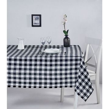 Denizli Concept Kareli Siyah 160X160 cm Masa Örtüsü