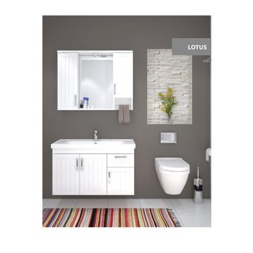 Denko 100 cm Lotus MDF Lake Üst Modülü Banyo Dolabı