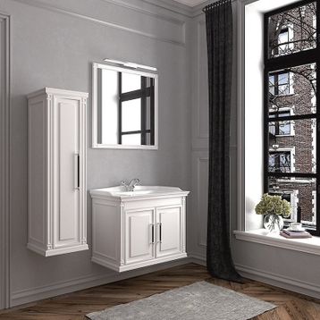 Denko Albatros 80 cm Mdf Beyaz Banyo Dolabı Takımı
