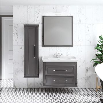 Denko Albatros 80 cm Mdf Beyaz Banyo Dolabı Takımı