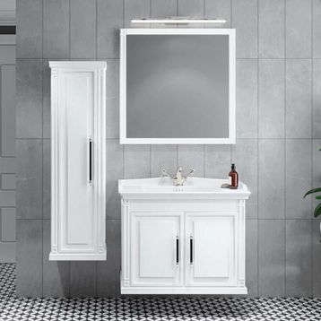 Denko Albatros 80 cm Mdf Beyaz Banyo Dolabı Takımı