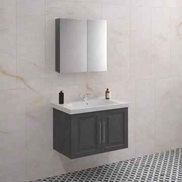Denko Antrasit Gri Royal 80 cm Banyo Dolabı Takımı