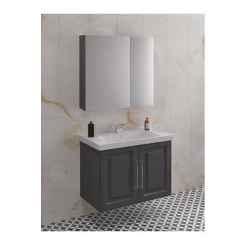 Denko Antrasit Gri Royal 80 cm Banyo Dolabı Takımı