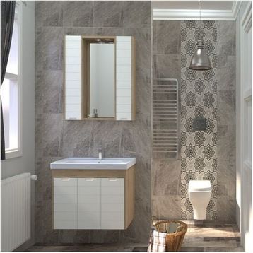 Denko Banyo Mostar Mat Gri 90 cm Banyo Dolabı