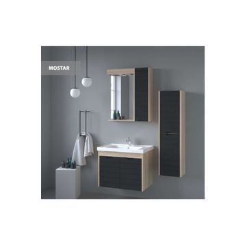 Denko Banyo Mostar Siyah 70 cm Banyo Dolabı