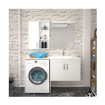 Denko Banyo Omega Beyaz 140 cm Banyo Dolabı