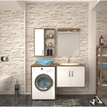 Denko Banyo Omega Beyaz 140 cm Banyo Dolabı