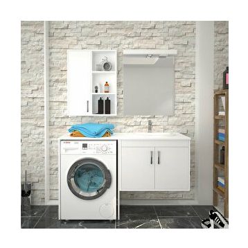Denko Banyo Omega Beyaz 140 cm Banyo Dolabı