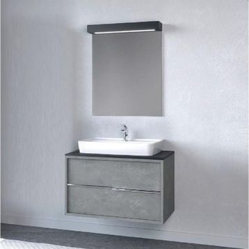 Denko Matia 80 cm Retro Gümüş Banyo Dolabı