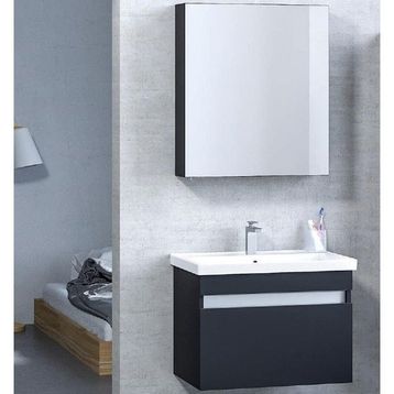 Denko More 65 cm Siyah Banyo Dolabı Takımı