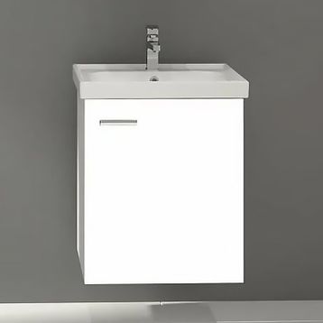 Denko Terra 50 cm Mdf Beyaz Banyo Dolabı Alt Modül ve Lavabo