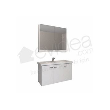 Denko Terra Beyaz 100 cm Banyo Dolabı
