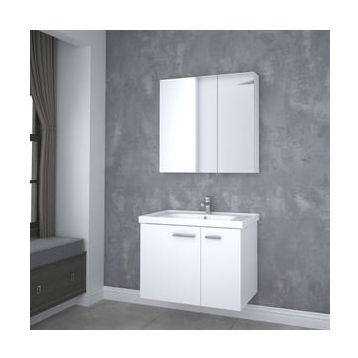 Denko Terra Beyaz Alize 80 cm Banyo Dolabı