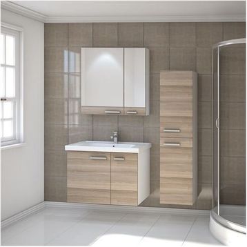 Denko Terra Beyaz Alize 80 cm Banyo Dolabı