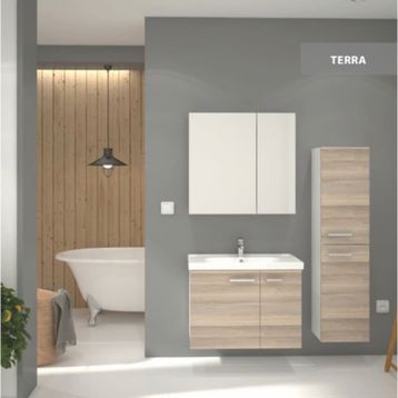 Denko Terra Beyaz Alize 80 cm Banyo Dolabı
